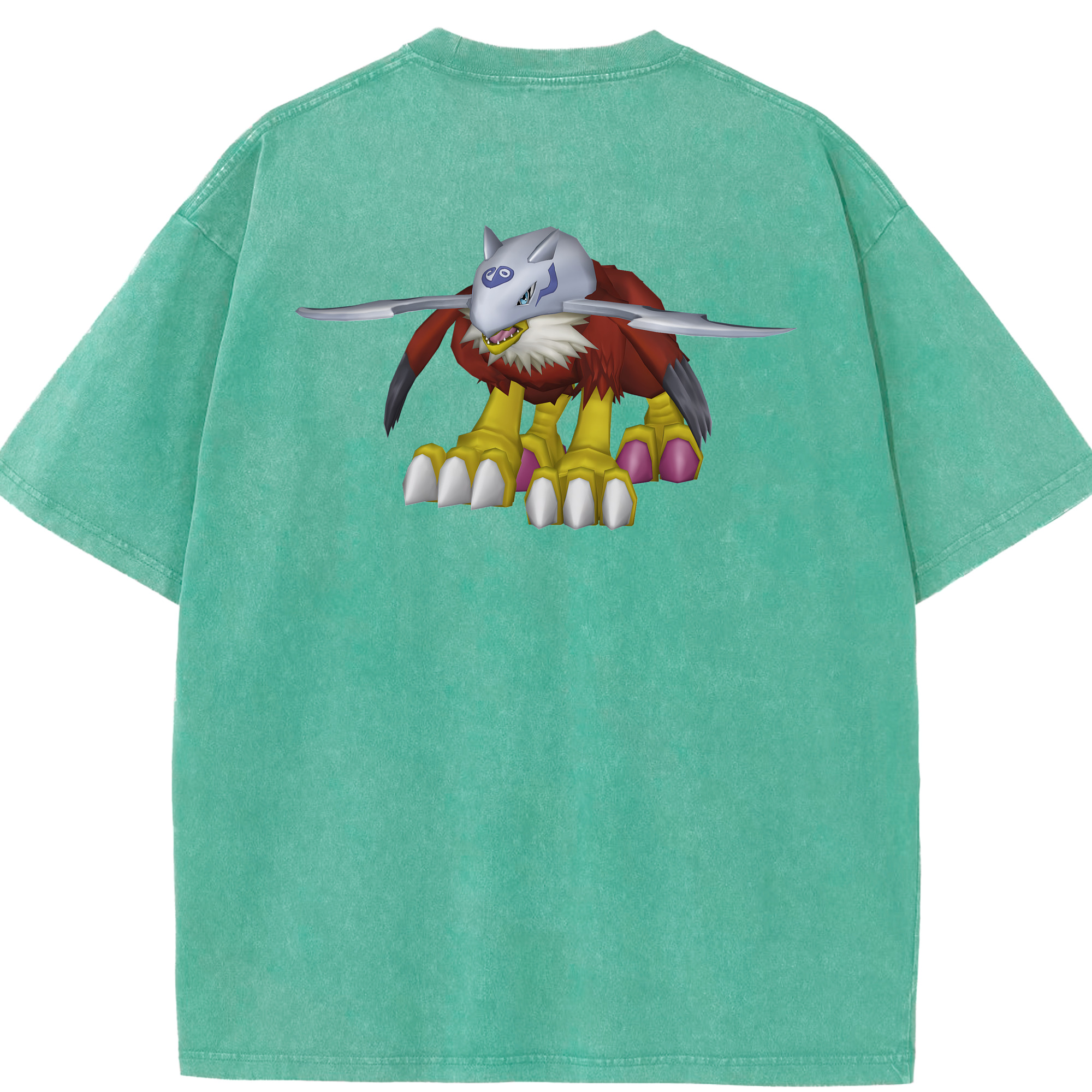 （画像用） Digimon デジタルモンスター/デジモン 綿100% ヴィンテージ風 半袖Tシャツ（背面プリント）